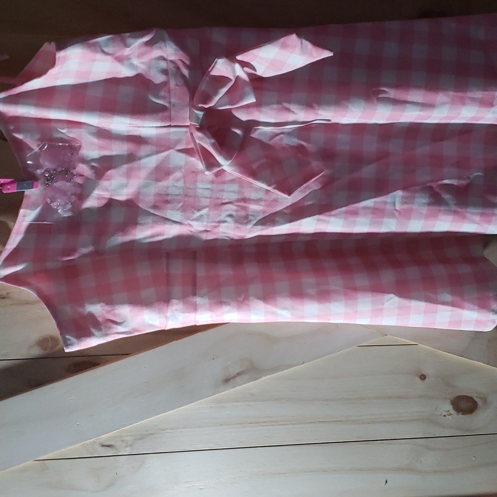 Pink and white dress
